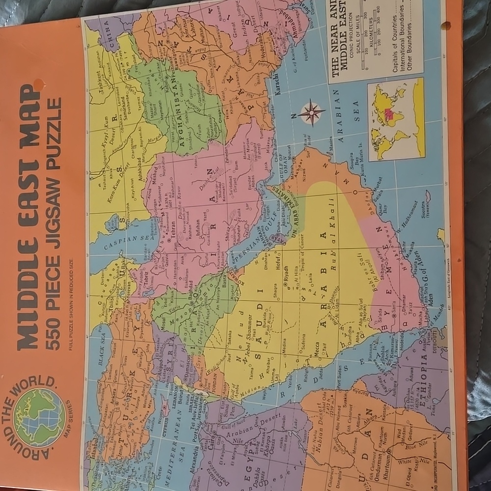 550 piece 18" x 24" Middle East Map puzzle new sealed